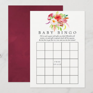 Convites Bingo de Chuveirinho de Bebê Charme Rústico Chic V