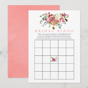 Convites Bingo de Chuveiro de Noiva Floral em Aquarela