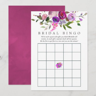 Convites Bingo de Chuveiro de Noiva Floral em Aquarela na M