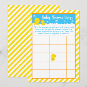 Convites Bingo de Chuvinha de Bebê Amarelo e Azul