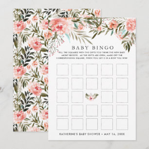 Convites Bingo de Chuvinha de Flores de Verão para Baby Sho