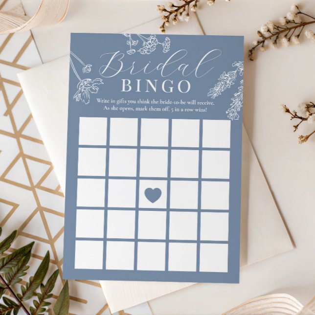 Convites Bingo de Presente de Chuveiro de Noiva Flor Silves (Criador carregado)