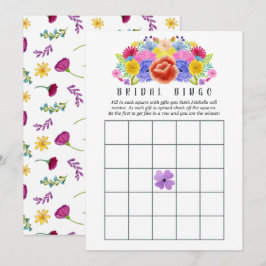 Convites Bingo Nupcial de Festa Floral Aquarela