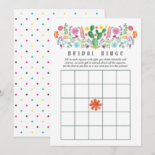 Convites Bingo Nupcial Fiesta Floral Aquarela Colorida