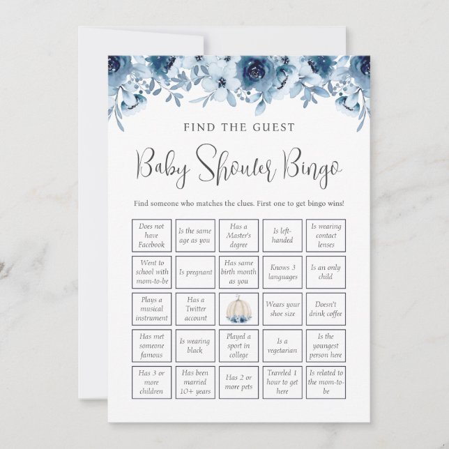 Convites Bingo Pumpkin Chega Adivinha Quem Chá de fraldas J (Frente)