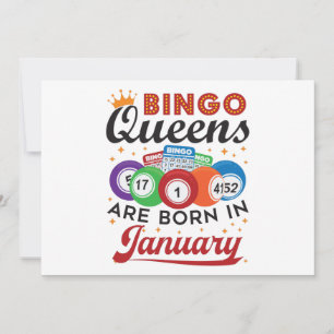 Convites Bingo Queens são Nasceres no aniversário de janeir