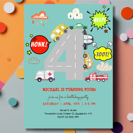 Convites Bipe honesto para veículos no quarto aniversário d
