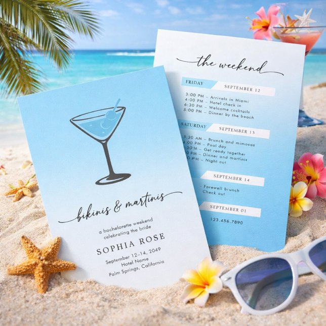 Convites Biquínis e Martinis Fim de Semana Tropical de Solt (Criador carregado)