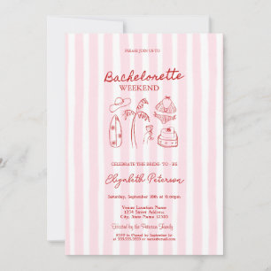 Convites Biquínis Vermelhos com Desenho & Martinis de Listr