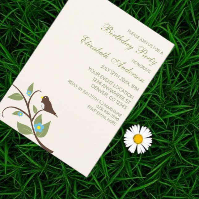 Convites Bird Birthday (Criador carregado)