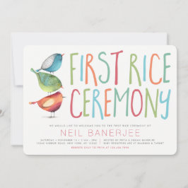 Convites Birdie First Rice Ceremony Annaprashan