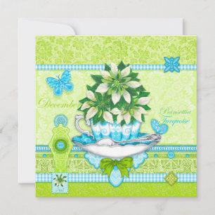 Convites Birds Flower (Flor de Nascimento) e Gem Dezembro T