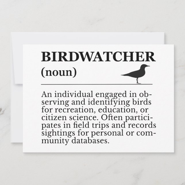 Convites Birdwatcher Definition Observation Identification (Frente)