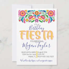 Convites Birthd Fiesta Celebração Mexicana Floral