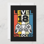 Convites Birthday 18th Level Unlocked 18 Gaming Vintage<br><div class="desc">Birthday 18th Level Unlocked 18 Gaming Vintage</div>