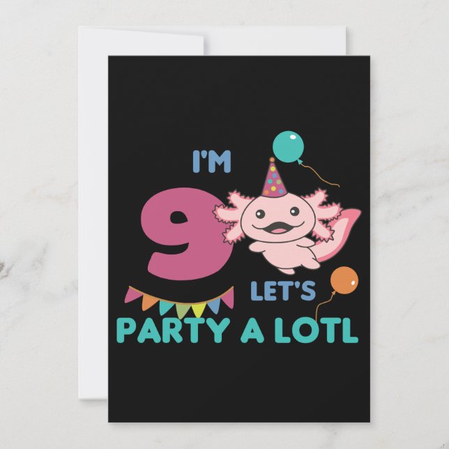 Convites Birthday Axolotl Kids Sweet Axolotls (Frente)