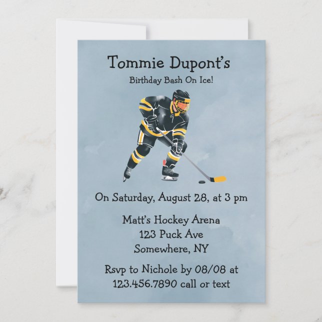 Convites Birthday Bash On Ice (Frente)