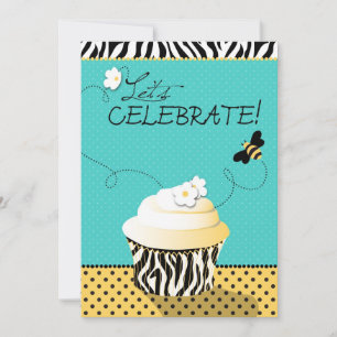 Convites Birthday Bee & Cupcake Birthday