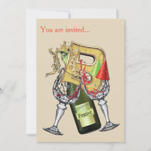 Convites Birthday-Capital Monograma - letra B