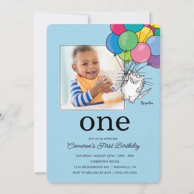 Convites BIRTHDAY CATS por Sandra Boynton (Frente)