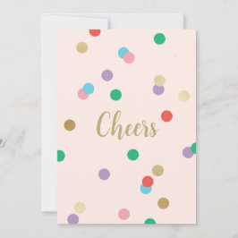 Convites Birthday Confetti Peachy Pink Greeting Card