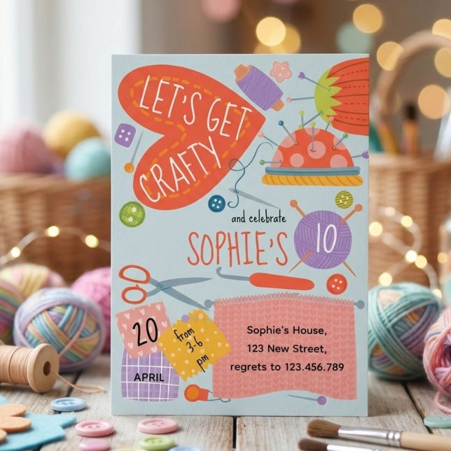 Convites Birthday craft and art Invitation (Criador carregado)