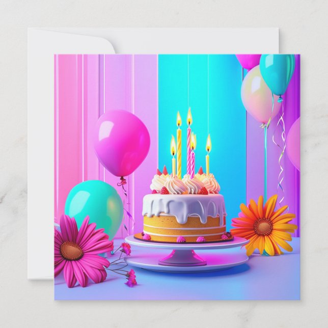 Convites Birthday Custom card (Frente)