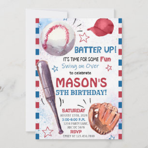 Convites Birthday de Baseball