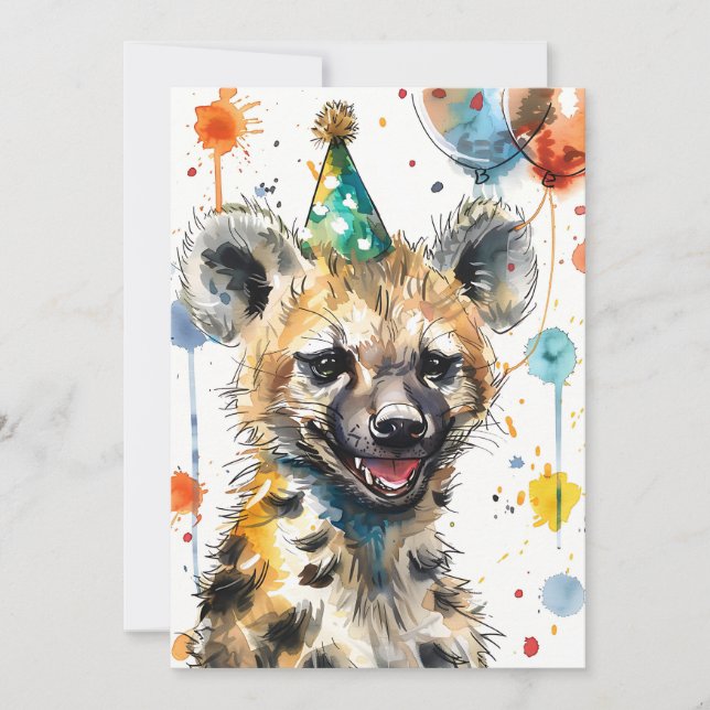 Convites Birthday Hyena (Frente)