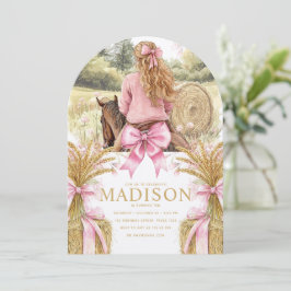 Convites Birthday Invitation Blonde Girl Riding Horse