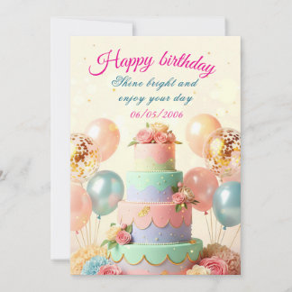 Convites Birthday Invitation Card,Elegant & Customizable