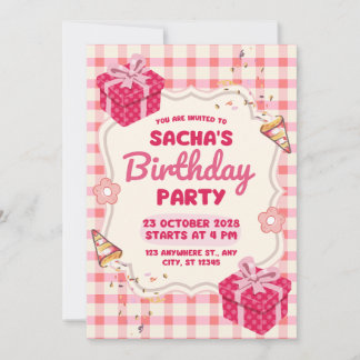 Convites Birthday Invitation Clean Modern Minimal Style