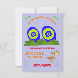 Convites Birthday invitation for twin brothers.