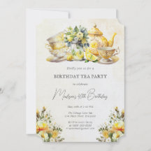 Birthday Lemon Tea Party Vintage