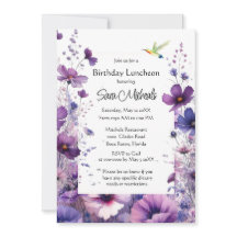 Birthday Luncheon Purple Hibiscus Flower