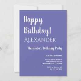 Convites Birthday Modern Purple Periwinkle