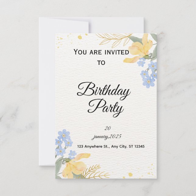 Convites Birthday Party Invite (Frente)