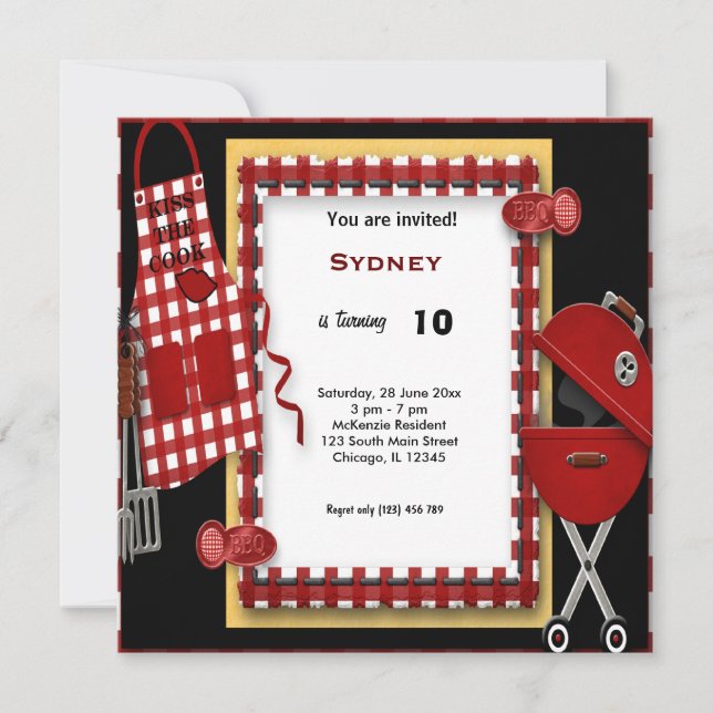 Convites Birthday Picnic (Frente)