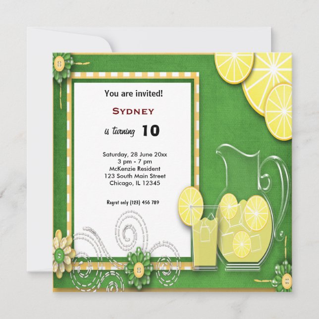 Convites Birthday Picnic (Frente)