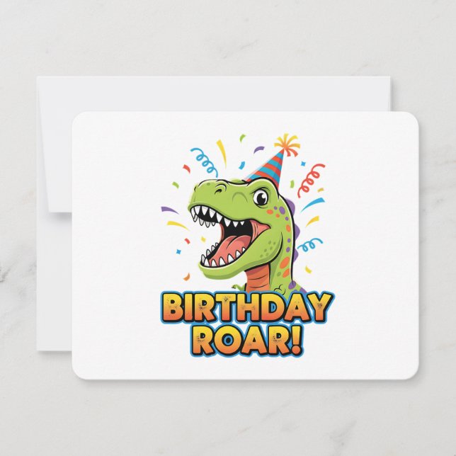 Convites Birthday Roar Cute Dinosaur Birthday Party Design (Frente)
