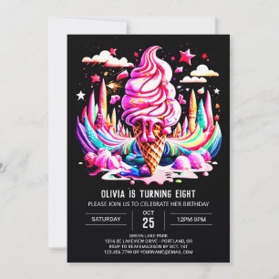 Convites Birthday, Sorvete Editável da Chic Bohemian