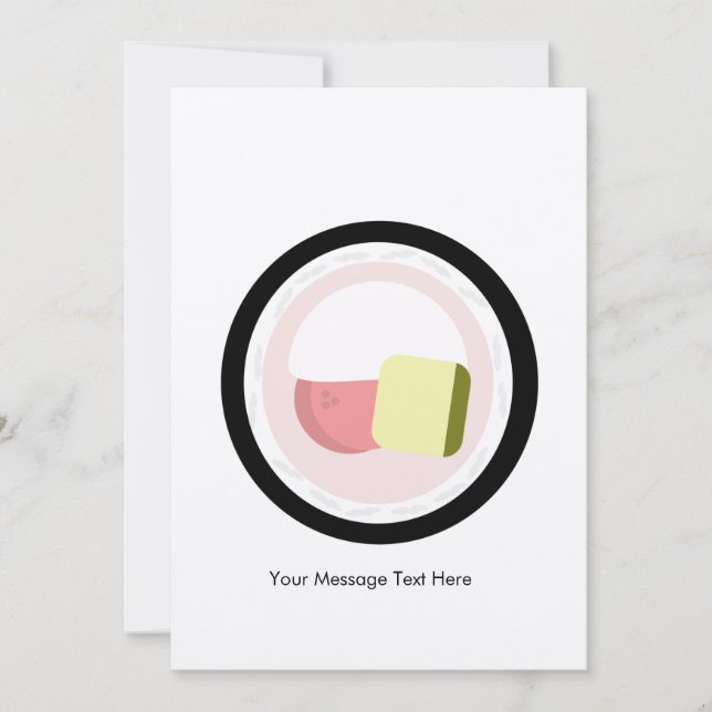 Convites Birthday Sushi Roll Salmon Cream Queijo Avocado (Frente)