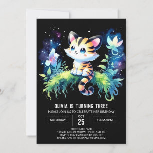 Convites Birthday (Tiger) da Floresta Minimalista