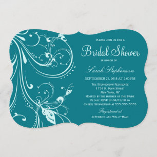 Convites Biscay Bay & Mint Swirls & Butterflies