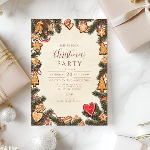Convites Biscoito de Gengibre Natal