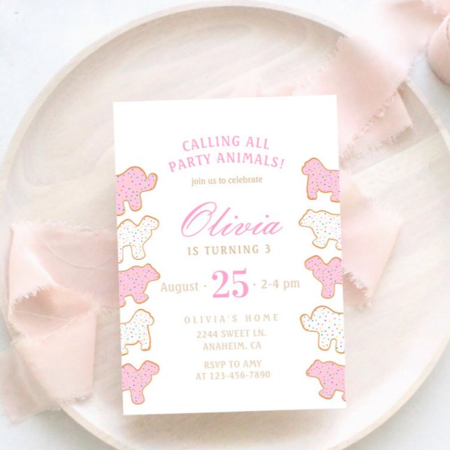 Convites Biscoitos Animais com Glacê para download instantâ (Criador carregado)