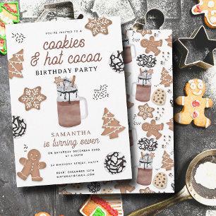 Convites Biscoitos & Chocolate Quente Natal Crianças Aniver
