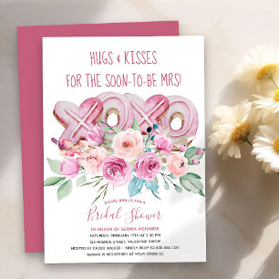 Convites Biscoitos Cor-de-Rosa XOXO Lindo Chá de Noiva Flor