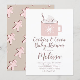 Convites Biscoitos de chocolate quente Chá de fraldas de mu