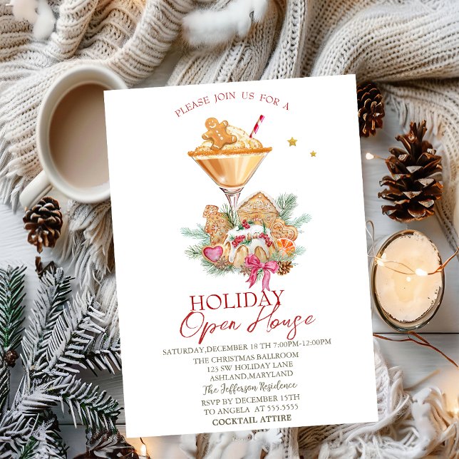 Convites Biscoitos de Coquetel de Gengibre Casa Aberta de F (Criador carregado)